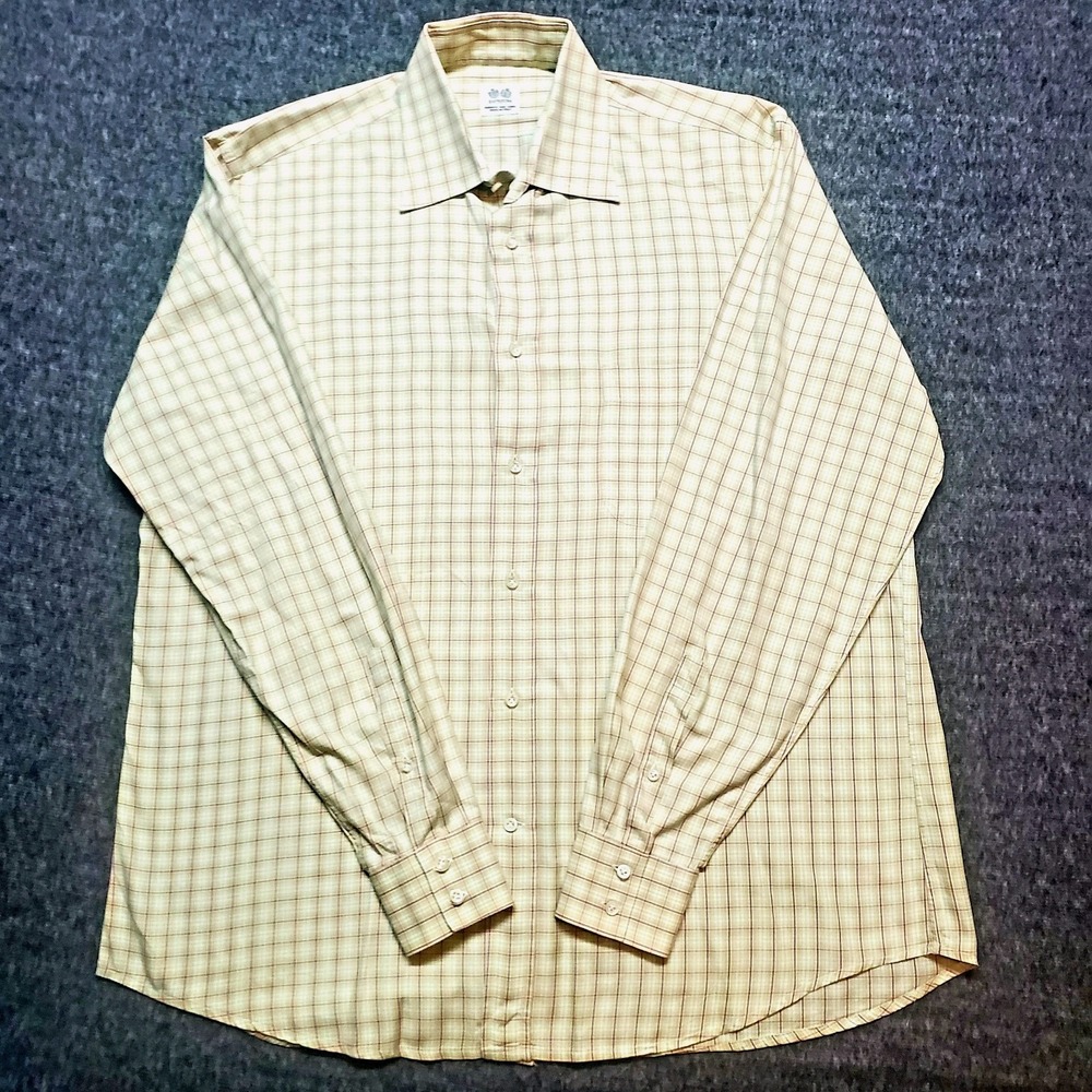 Vtg Battistoni Barneys New York Button Up Mens Large Plaid Pocket Made In Italy